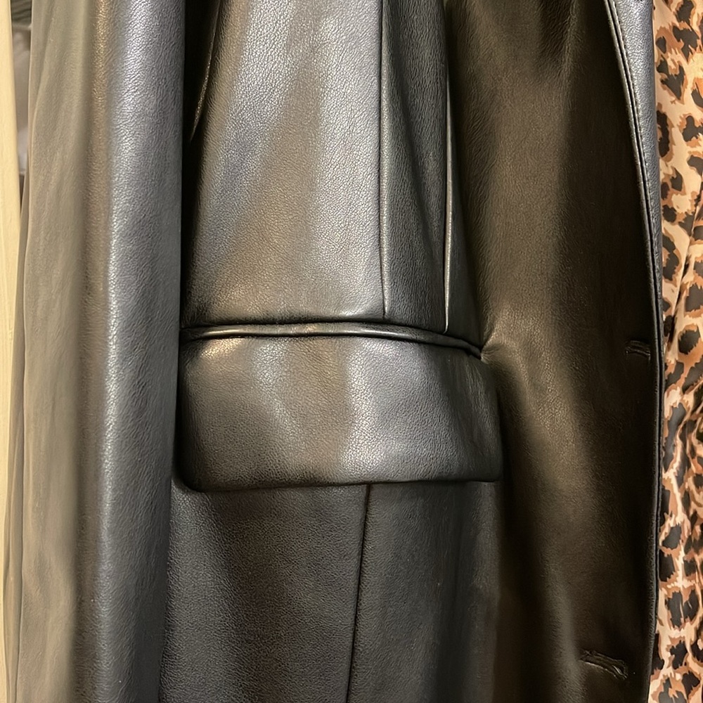 Black Leather Coat - Picture 2 of 6